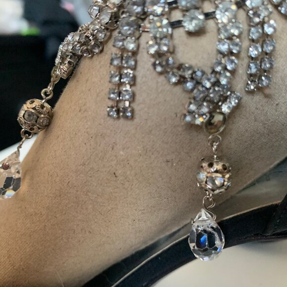 St. John crystal black ankle-strap heels - Picture 7 of 12